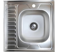 Накладная мойка Владикс нержавеющая сталь AISI 201, 600x600 мм, 0.4 мм, правая, без сифона, 1 1/2" V-203 023-5445