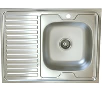 Накладная мойка Владикс нержавеющая сталь AISI 201, 800x600 мм, 0.4 мм, правая, без сифона, 1 1/2" V-201 023-5447