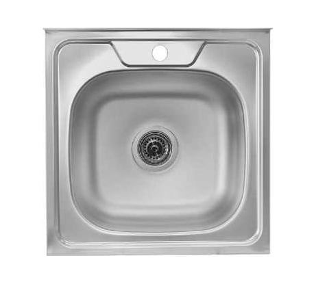 Накладная мойка Владикс нержавеющая сталь AISI 430, 500x500 мм, 0.6 мм, без сифона, 1 1/2" L-406 023-5452