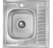 Накладная мойка Владикс нержавеющая сталь AISI 430, 600x600 мм, 0.6 мм, левая, без сифона, 1 1/2" L-403 023-5454