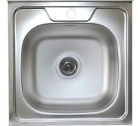 Накладная мойка Владикс нержавеющая сталь AISI 430, 500x500 мм, 0.4 мм, без сифона, 1 1/2" V-406 023-3331