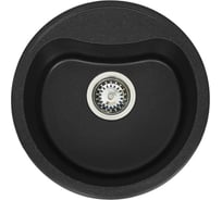 Мойка Alcora Верона Лира 428х428 мм, обсидиан с сифоном 0000000475