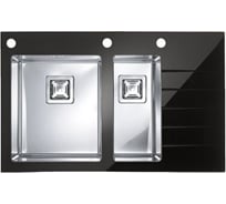 Мойка ALVEUS CRYSTALIX 20 черный, 860x540 1+1/2 правая, в компл. с сиф.1127260, кол.1119835, доз.1069687 1099635