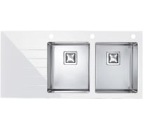 Мойка ALVEUS CRYSTALIX 30 белый, 1160x540 мм, 2X правая, в компл.с сиф.1090864, кол.1084328, доз.1069687 1099644