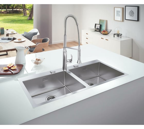 Мойка из нержавеющей стали GROHE K800 120-S 102.4/56, 2 чаши 31585SD1