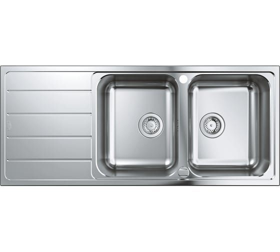 Мойка из нержавеющей стали GROHE с корзинчатым вентилем, оборачиваемая, 2 чаши K500 80 -S 116/50 2.031588SD1