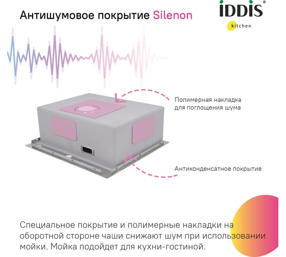 Мойка IDDIS Haze нерж. сталь, графит, 490х510, HAZ49GMi77