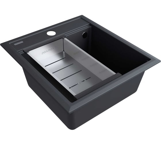 Мойка Paulmark STEPIA 45, IT-GRANIT + коландер ADVANCE брашированная нерж. сталь, PM114651-AN+A375-BS