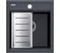 Мойка Paulmark STEPIA 45, IT-GRANIT + коландер ADVANCE брашированная нерж. сталь, PM114651-AN+A375-BS 1