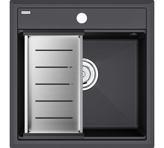 Мойка Paulmark STEPIA 50, IT-GRANIT + коландер ADVANCE брашированная нерж. сталь, PM115051-AN+A375-BS