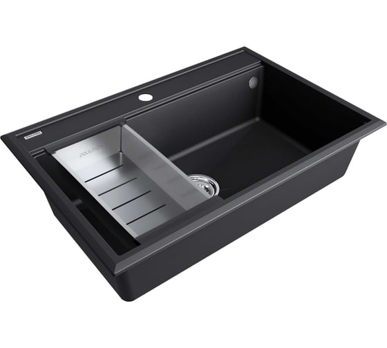 Мойка Paulmark STEPIA 80, IT-GRANIT + коландер ADVANCE брашированная нерж. сталь, PM117551-AN+A375-BS