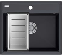 Мойка Paulmark STEPIA 60, IT-GRANIT + коландер ADVANCE брашированная нерж. сталь, PM115951-AN+A375-BS