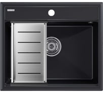 Мойка Paulmark STEPIA 60, IT-GRANIT + коландер ADVANCE брашированная нерж. сталь, PM115951-BLM+A375-BS