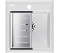 Мойка Paulmark STEPIA 45, IT-GRANIT + коландер ADVANCE брашированная нерж. сталь, PM114651-WH+A375-BS