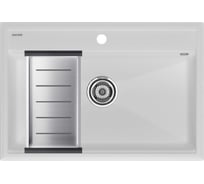 Мойка Paulmark STEPIA 80, IT-GRANIT + коландер ADVANCE брашированная нерж. сталь, PM117551-WH+A375-BS