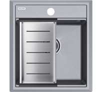 Мойка Paulmark STEPIA 45, IT-GRANIT + коландер ADVANCE брашированная нерж. сталь, PM114651-GRM+A375-BS