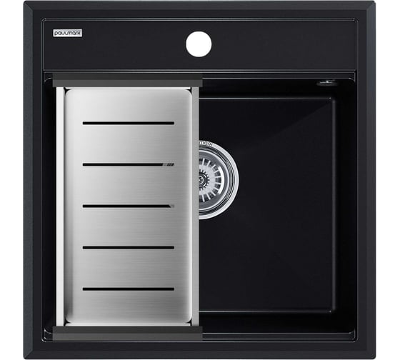 Мойка Paulmark STEPIA 50, IT-GRANIT + коландер ADVANCE брашированная нерж. сталь, PM115051-BLM+A375-BS