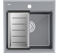 Мойка Paulmark STEPIA 50, IT-GRANIT + коландер ADVANCE брашированная нерж. сталь, PM115051-GRM+A375-BS