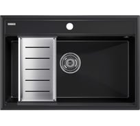Мойка Paulmark STEPIA 80, IT-GRANIT + коландер ADVANCE брашированная нерж. сталь, PM117551-BLM+A375-BS