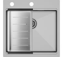 Мойка Paulmark нерж. сталь KRONER-PRO 51 + коландер ADVANCE в цвет мойки, PM705151-BS+A405-BS
