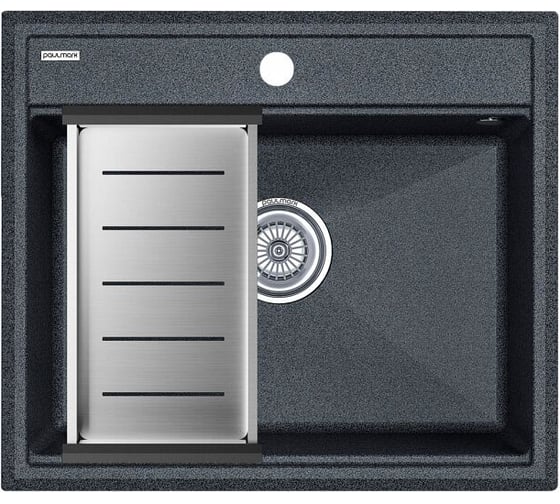 Мойка Paulmark STEPIA 60, IT-GRANIT + коландер ADVANCE брашированная нерж. сталь, PM115951-DG+A375-BS