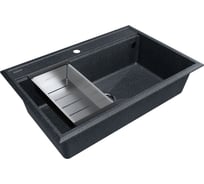 Мойка Paulmark STEPIA 80, IT-GRANIT + коландер ADVANCE брашированная нерж. сталь, PM117551-DG+A375-BS