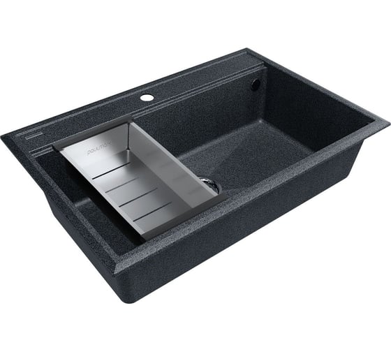 Мойка Paulmark STEPIA 80, IT-GRANIT + коландер ADVANCE брашированная нерж. сталь, PM117551-DG+A375-BS