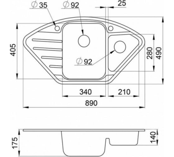 Гранитная мойка EMAR Барит EMQ-2890