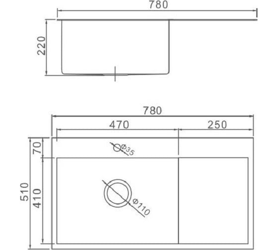 Кухонная мойка из нержавеющей стали GERHANS K 11087 37851-L K37851-L