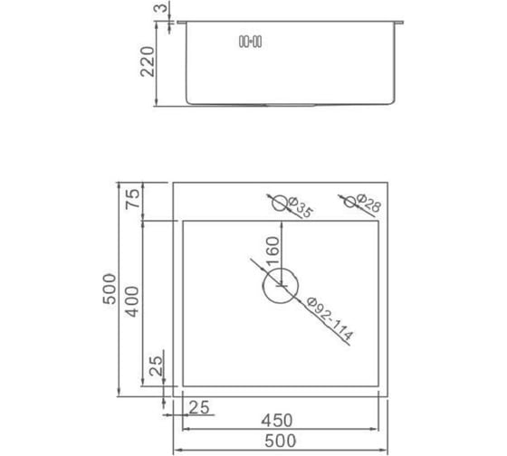 Кухонная мойка из нержавеющей стали GERHANS K 35050 K35050