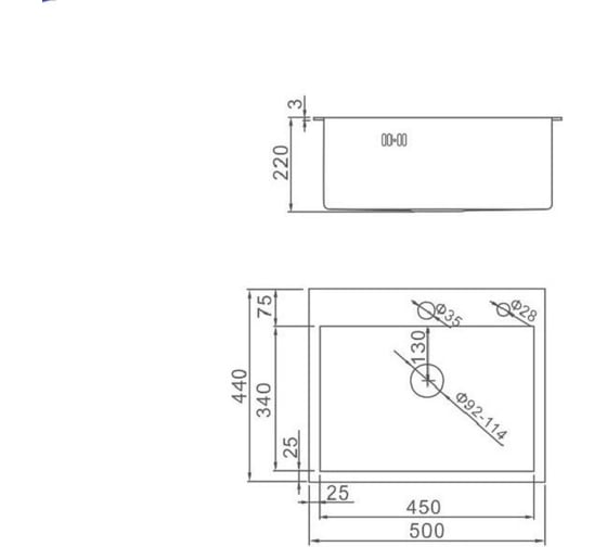 Кухонная мойка из нержавеющей стали GERHANS RK 35044B