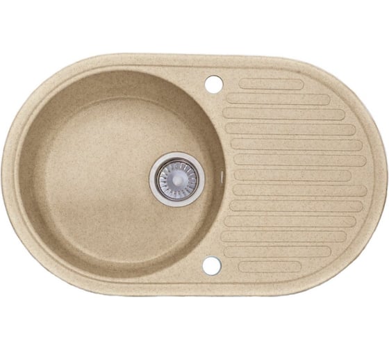 Кухонная мойка Formastone Fosto овальная, с крылом, цвет антика КМ 74-46 1