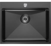 Мойка настол.монтаж MIXLINE PRO черный графит, 60x50 3,0 выпуск 3 1/2, 22см, с сифоном, 555134