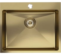 Мойка настол.монтаж MIXLINE PRO золото, 60x50 3.0 выпуск 3 1/2, 22см, с сифоном, 555136