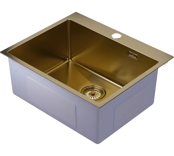 Мойка настол.монтаж MIXLINE PRO золото, 60x50 3.0 выпуск 3 1/2, 22см, с сифоном, 555136