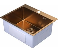 Мойка настол.монтаж MIXLINE PRO бронза, 60x50 3,0 выпуск 3 1/2, 22см, с сифоном 555135