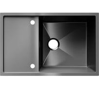 Мойка ULGRAN STEEL 780x500, цвет «черная брашированная сталь» US 780-002