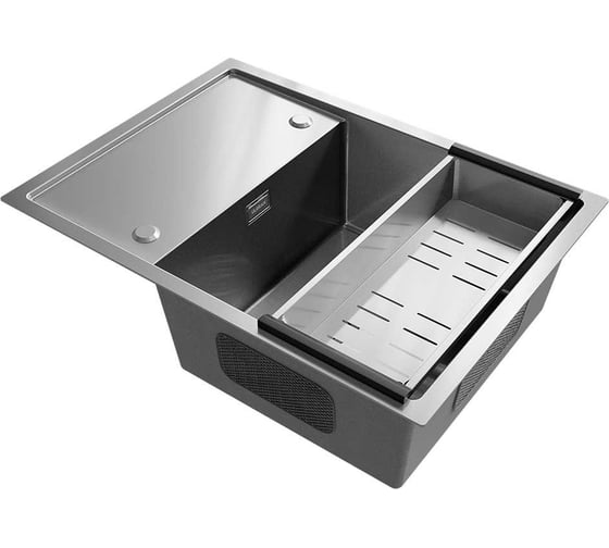 Мойка ULGRAN STEEL 680x500, цвет «брашированная сталь» US 680-001