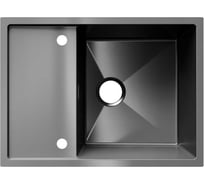 Мойка ULGRAN STEEL 680x500, цвет «черная брашированная сталь» US 680-002