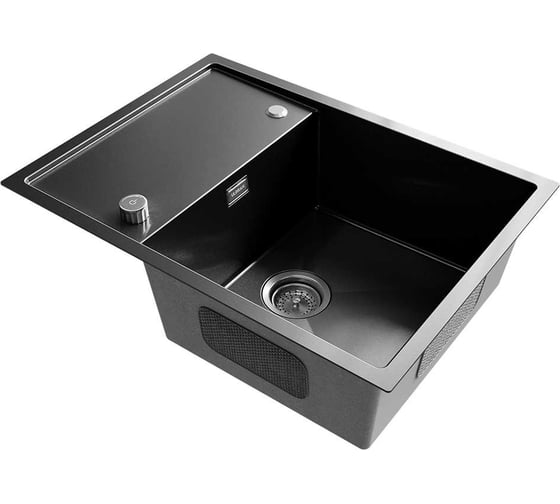 Мойка ULGRAN STEEL 680x500, цвет «черная брашированная сталь» US 680-002