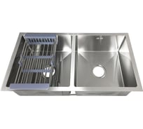 Врезная мойка из нержавеющей стали FABIA Profi 80.5х44, толщина 3 мм, сатин, с сифоном и коландером 805443