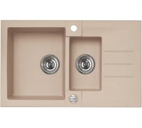 Мойка ALVEUS GRANITAL ROCK 70 BEIGE-G55 780x480x180;1+1/2 с сифоном 1090954