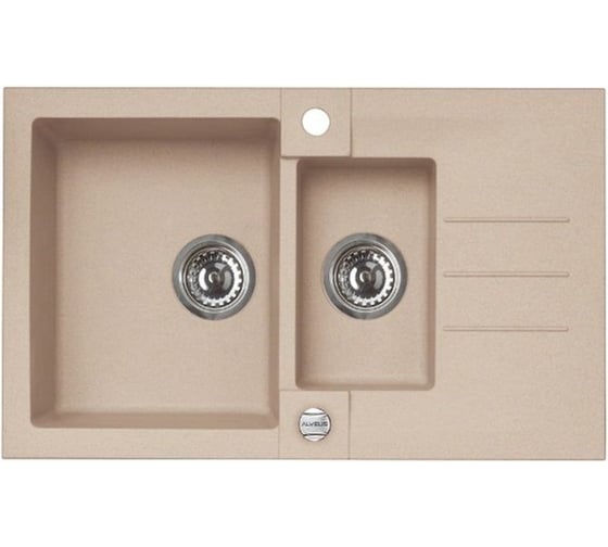 Мойка ALVEUS GRANITAL ROCK 70 BEIGE-G55 780x480x180;1+1/2 с сифоном 1090954 1