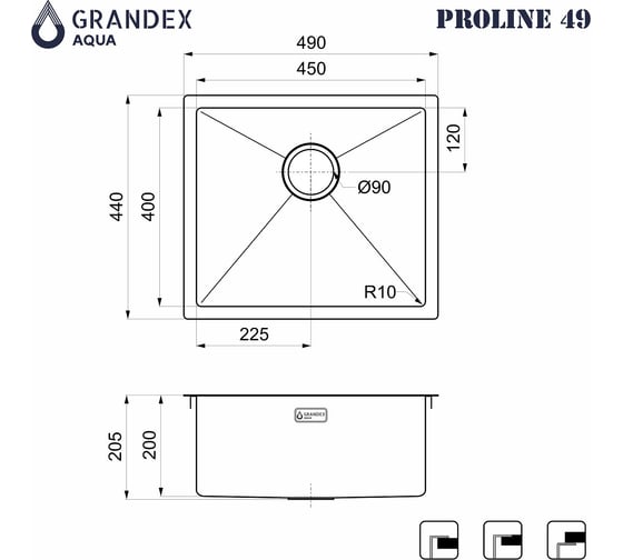 Мойка Grandex AQUA PROLINE 54 504174