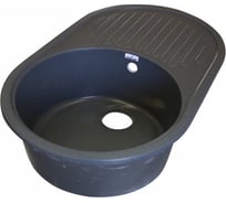 Мойка MIXLINE ML-GM16 овальная с крылом, антрацит 343, 455х720х180мм 547629