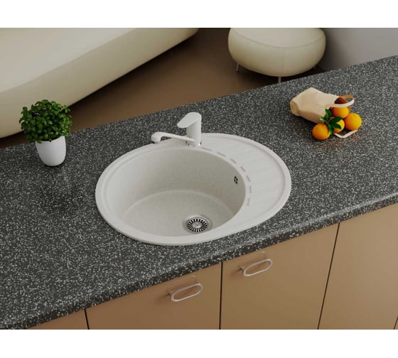 Кухонная мойка GreenStone GRS-62 цвет: белый GRS-62-331