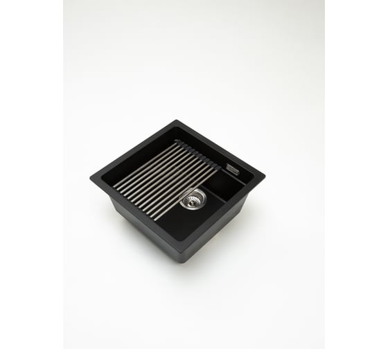 Кварцевая кухонная мойка Grandex AQUA COMFORT 46U CARBON 500104