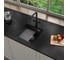 Кварцевая кухонная мойка Grandex AQUA COMFORT 46U CARBON 500104 12