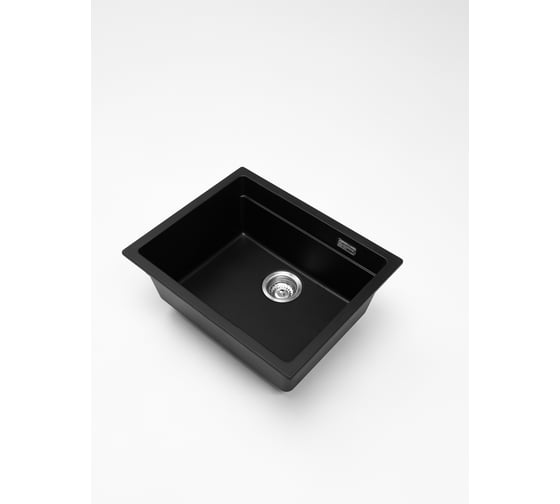 Кварцевая кухонная мойка Grandex AQUA COMFORT 56U BLACK METALIC 500205 1