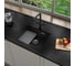 Кварцевая кухонная мойка Grandex AQUA COMFORT 56U BLACK METALIC 500205 15